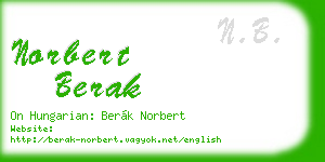 norbert berak business card